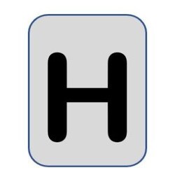 Aluminium label black/silver 40X25mm - Letter H